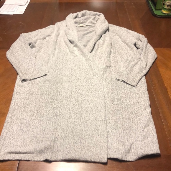 SILENCE & NOISE by ANTHROPOLGIE long length grey open front cardigan L25 - Picture 2 of 10